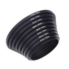 8 Pcs Filter Step Up Rings Adapter for DSLR Camera Accessories 49-52-55-58-62-67-72-77-82mm