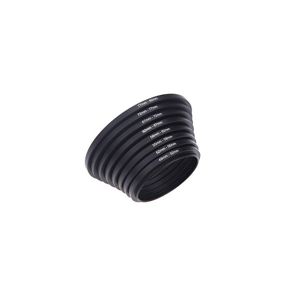 8 Pcs Filter Step Up Rings Adapter For Dslr Camera Accessories 49-52-55-58-62-67-72-77-82Mm 798135945203