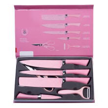 6 Piece Kitchen Knife Set Non Stick Coated for Cutting Slicing Dicing Chopping
