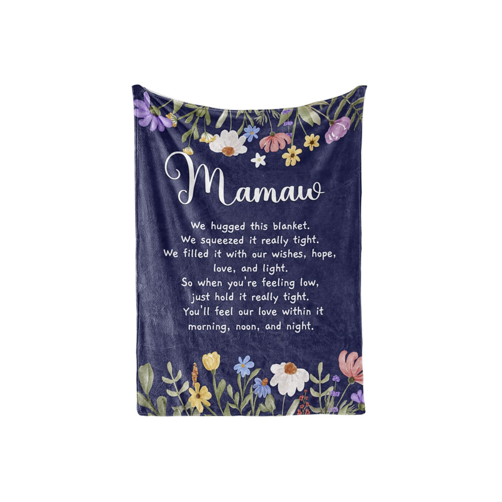 Blue Flowers Flannel Throw Blankets for Christmas Cozy Warmth 50' x 65'-image-OPC-PHY22W7-NEW