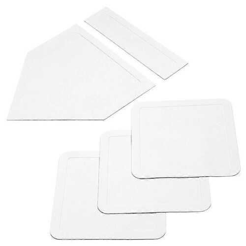 (White) SPORTS Baseball Softball Throw Down Baseball Bases Set