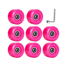 8 Pieces 58x32mm Four Roller Skating Wheels with Abec-9 Bearings, Durable And Wear-resistant