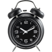 Loud Alarm Clock for Heavy Sleepers Adults ,silent Non Ticking Twin Bell Alarm Clock for Bedroom (4 Inch,black)