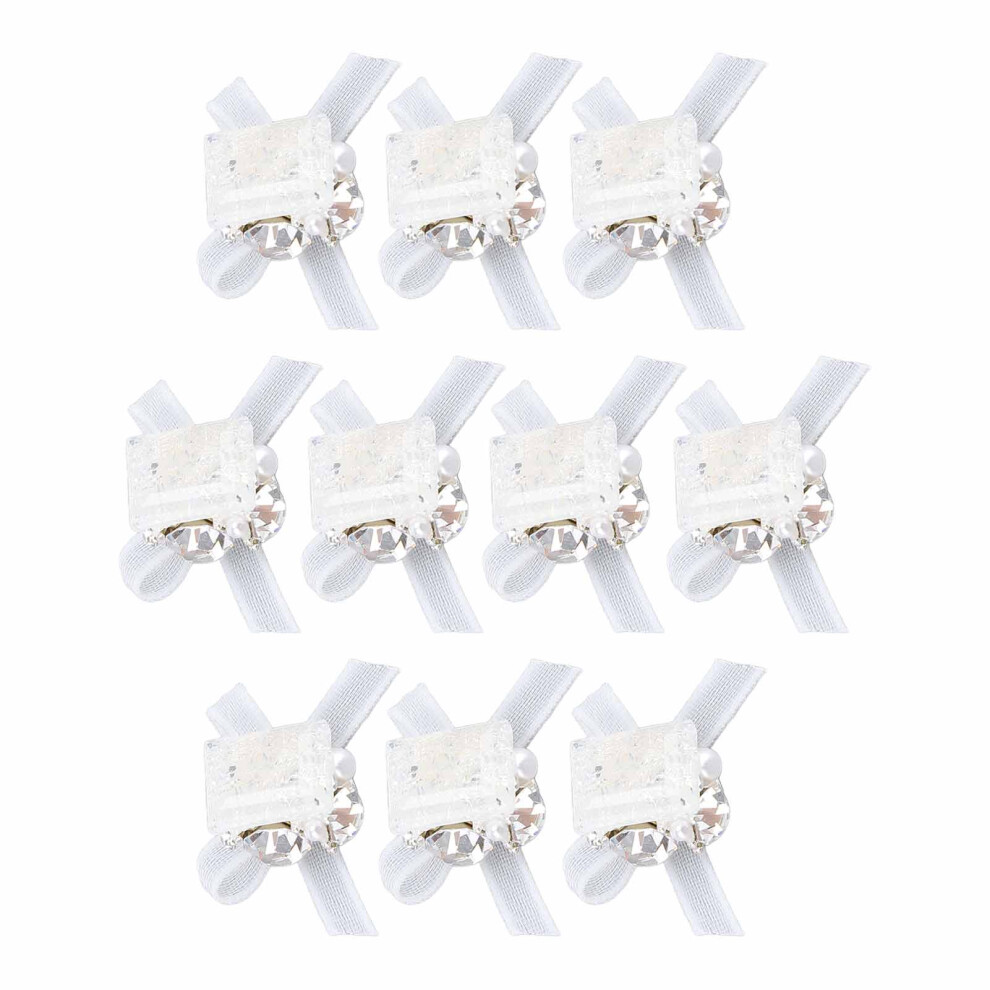 10pcs Nail Art Rhinestone Bow Decorations Portable Jewelry for Home Salon