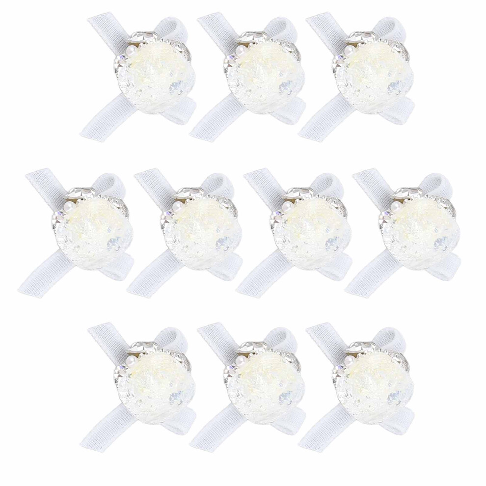 10pcs ABS Nail Art Rhinestone Bow Charm, DIY Nail Jewelry Decorations
