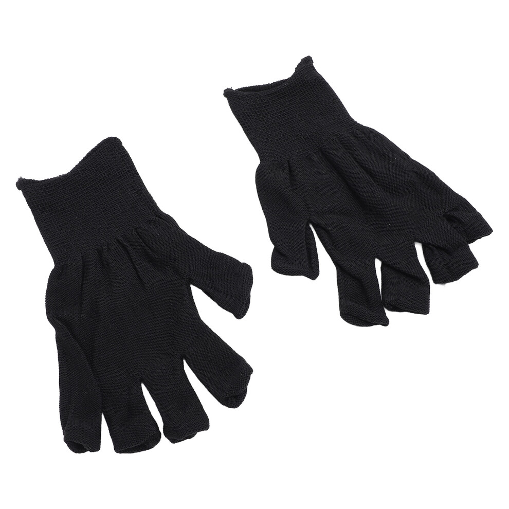 2 Pairs Breathable Fingerless Nail Art Gloves for Manicure