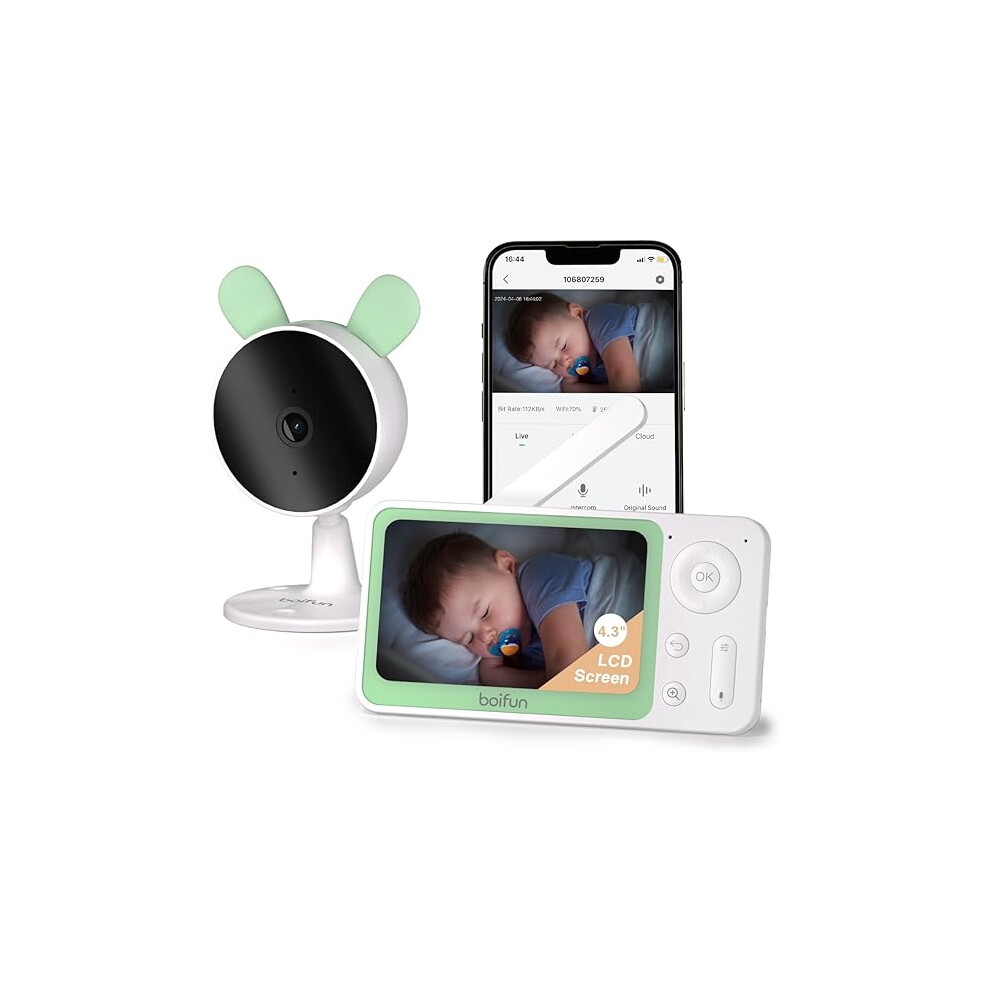 1080P Smart Baby Monitor With Phone App, Motion & Sound Detection, Auto-Night Vision, Boifun