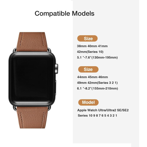 Leather Watch Band for Men 38mm/40mm/41mm/42mm 2