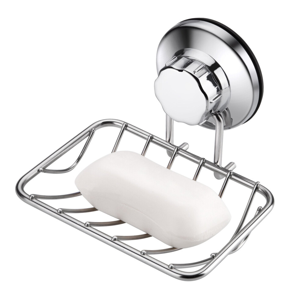 Super Powerful Vacuum Suction Cup Soap Dish for Bathroom with Updated Strong Rustproof Stainless Steel