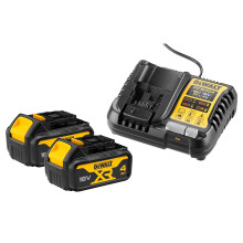 DeWalt Battery And Charger 18V 2 x 4Ah Li-ion XR Fast Charging DCB1104M2-GB - Refurbished