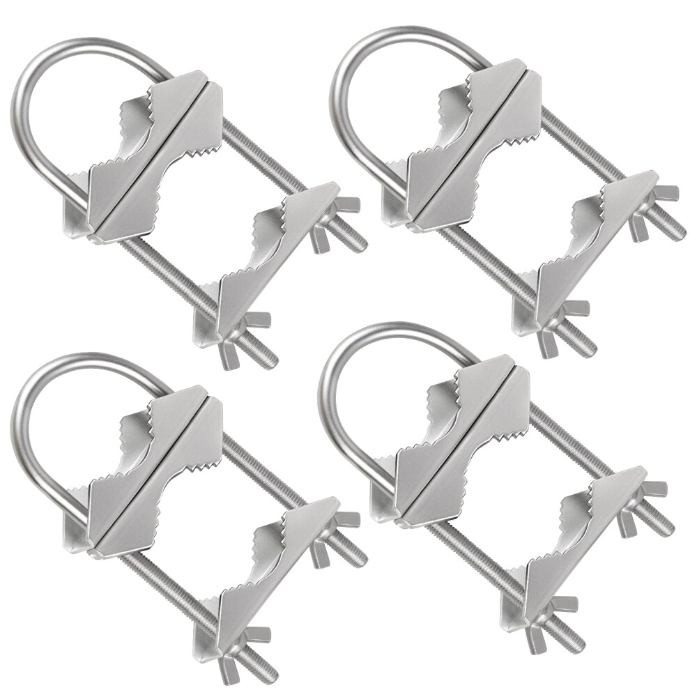 4 Pcs Galvanized Iron U-Bolt Antenna Mast Clamp Mounting Bracket For Antennas And Surveillance Poles 798135949157