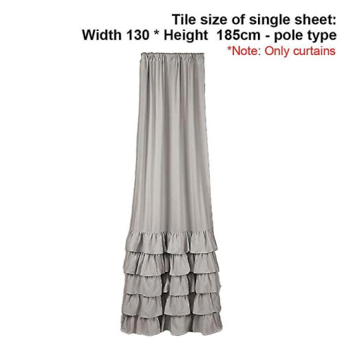 (grey) Cotton Solid Color Ruffled Edge Curtain, Bedroom Art Curtain 1