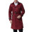 (S, Red) Mens Slim Fit Belt Double Breasted Trench Coat 3