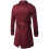 (S, Red) Mens Slim Fit Belt Double Breasted Trench Coat 2