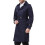 (M, Dark Blue) Mens Slim Fit Belt Double Breasted Trench Coat 3