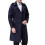(M, Dark Blue) Mens Slim Fit Belt Double Breasted Trench Coat 4