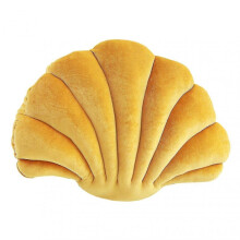 (43X33cm, Yellow) Sea Beach Scallop Shell Sofa Bed Cushion Decoration Luxury Shell Stuffed Cushion For Bedroom Living
