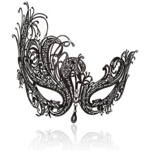 (Phoenix black) Masquerade Mask For Women Metal Mask Shiny Rhinestone Venetian Party Evening Prom Ball Mask Bar Costumes Accessory
