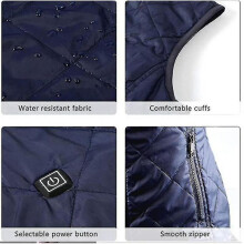 (M Expedited, blue) Women's Heated Vest With 4 Heating Zones, Neck Heating Jacket