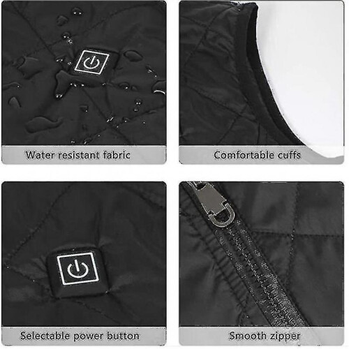 (2XL, black) Women's Heated Vest With 4 Heating Zones, Neck Heating Jacket 1