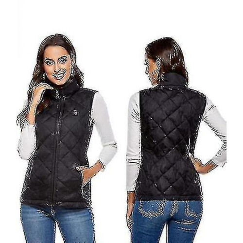 (2XL, black) Women's Heated Vest With 4 Heating Zones, Neck Heating Jacket