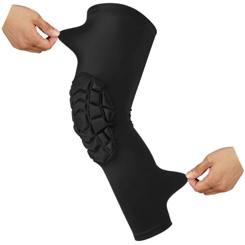 Pair Of Compression Padded Knee Pads For Sports And Wrestling 798135953345