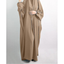 (khaki Jilbab) Hooded Abaya Muslim Women Hijab Dress Prayer Garment Jilbab Long Khimar Robe Full Cover Ramadan Gown Abayas Islam Clothes