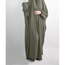 (army green Jilbab) Hooded Abaya Muslim Women Hijab Dress Prayer Garment Jilbab Long Khimar Robe Full Cover Ramadan Gown Abayas Islam Clothes