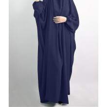 (Dark Blue Jilbab) Hooded Abaya Muslim Women Hijab Dress Prayer Garment Jilbab Long Khimar Robe Full Cover Ramadan Gown Abayas Islam Clothes