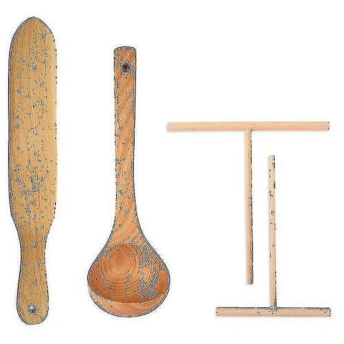 Compatible Withcrepe Spreader Spatula And Ladle Kit,for Nonstick Disc Pan Crepe