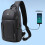 (Blue) Sling Backpack for Men Cross Body Shoulder Bag with USB Waterproof Lightweight 3
