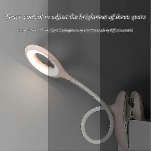 (PINK) Led Clip-on Reading Lamp Dimmable Eye Protection Table 2