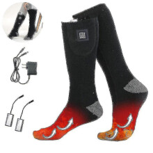 (black) Heated Socks Rechargeable Electric Battery Unisex Thermal Foot Warmer