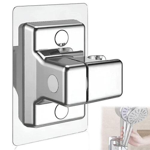 (silver) Shower Holder Bracket,shower Head Holder Strong,adjustable Shower Head Holders No Drilling,shower Wall Mount