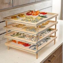 (Single Layer) Wooden Pasta Herb Drying Racks Multipurpose 2-tier Food-dryer Holder Practical