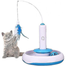 Interactive Cat Toy Indoor Toy with 360 Electric Rotating Feather Toys And Ring