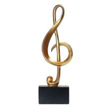 Music Note Figurine Musical Sculpture Musical Note Ornaments Musical Symbol Decoration Resin Craft for Home Piano Gifts Souvenirs(golden) [free Shippi