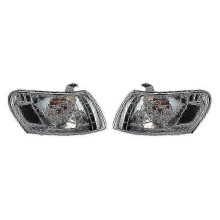 2pcs Car Front Corner Lamp Lights Lens Black for Toyota Corolla Ae100