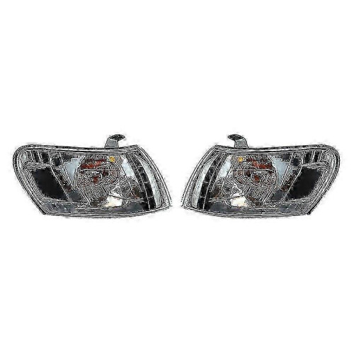 2pcs Car Front Corner Lamp Lights Lens Black for Toyota Corolla Ae100