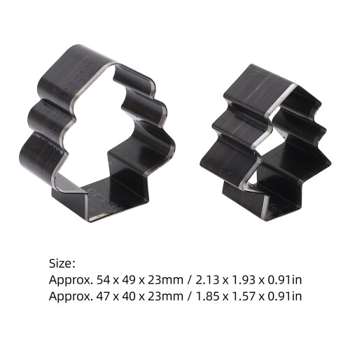 2Pcs Xmas Tree Leather Cutting Die 54x49mm & 47x40mm 1