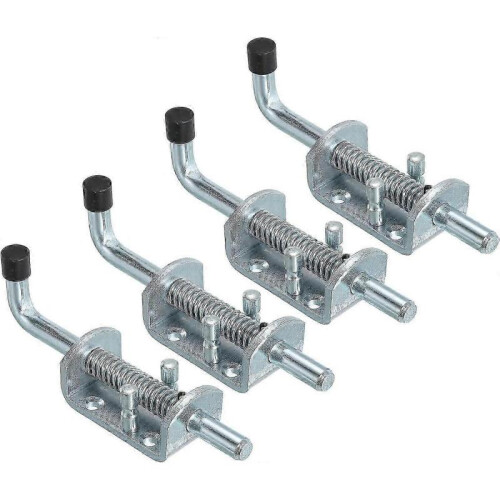 Spring Loaded Latch Pin 6.5", 4 Pack Iron Security Latch Sliding Barrel Bolt Latch Lock for Gate Door Shed Window