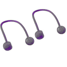 2pc Pack Purple Magnetic Hold Back Curtain Clips  Rope Cord Style