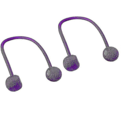 2pc Pack Purple Magnetic Hold Back Curtain Clips  Rope Cord Style