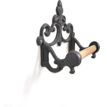 Vintage Cast Iron Toilet Paper Holder for Kitchen and Bathroom Bl