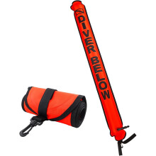 Surface Marker Buoy, 120cm High Visible Scuba Diving Safety Underwater Inflatable Float Sausage, Diver Below Signal Tube with Dive Flag Marker