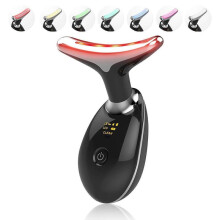 SQCLV 7 Color Face Neck Massager for Skin Care at Home, Facial Massager, Skin Care Tools, Glossy Black