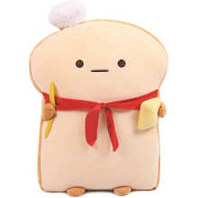 Funny Toast Sliced Bread Pillow,bread Shape Plush Hugging Pillow with Red Scarf,soft Toast Food Sofa Cushion for Home