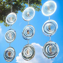3-pack Bird Deterrents for Outside, Reflective 3D Stainless Steel Wind Spinners, Garden Decor, Bird Scare Devices to Keep Woodpeckers, Pigeons Away fr