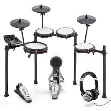 Alesis Nitro Max Kit and Numark HF125 - Electric Drum Kit with Bluetooth, 440+ Authentic Sounds, Drumeo Lessons, and Monitoring Headphones