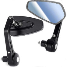 Pair Of Universal Motorbike Handle Bar End Rear View Side Mirrors for Motorbike Bikes (black) (2pcs)